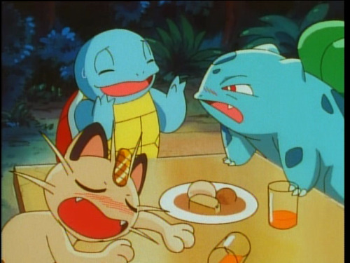 oishiiasfuck:  Remember that time all the Pokemon just ate good-ass looking food in the middle of the forest and got drunk.  I want to know how Koffing is holding that chopstick