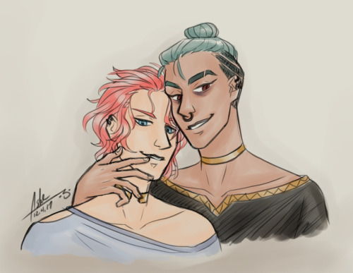 These two bring out the absolute worst in each other ovoQuick sketch of my apprentice Nereus with @k