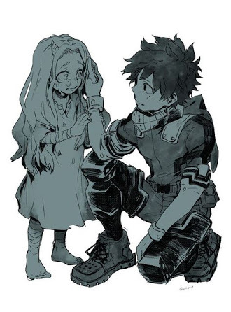 destinystyleanime: Just some random pics of Big Brother Midoriya, his baby sister Eri and her best f