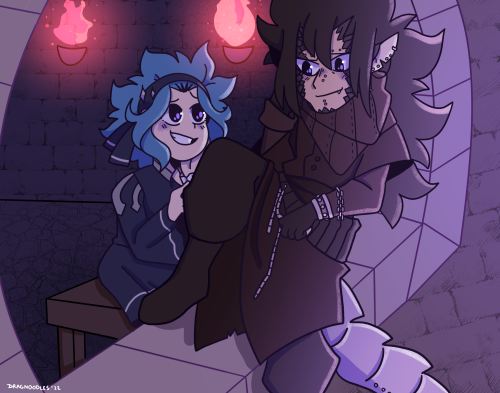  Gajevy Week 2022 Day 3: Window ️I love AUs where Gajeel is a dragon and Levy a princess, so I thoug