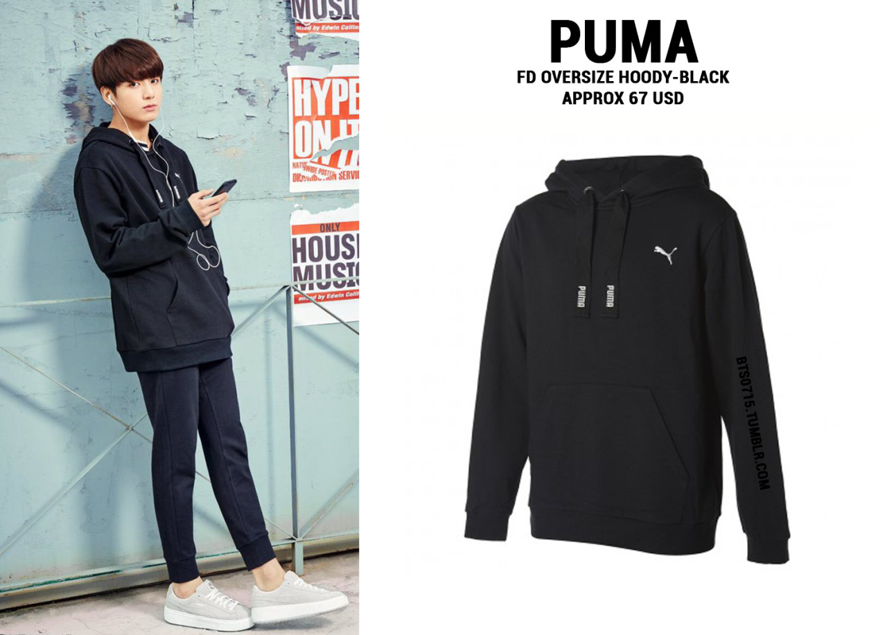 Cortar James Dyson corte largo BTS FASHION/STYLE FINDER — 170116 | JUNGKOOK : PUMA - fd oversize  hoody-black...