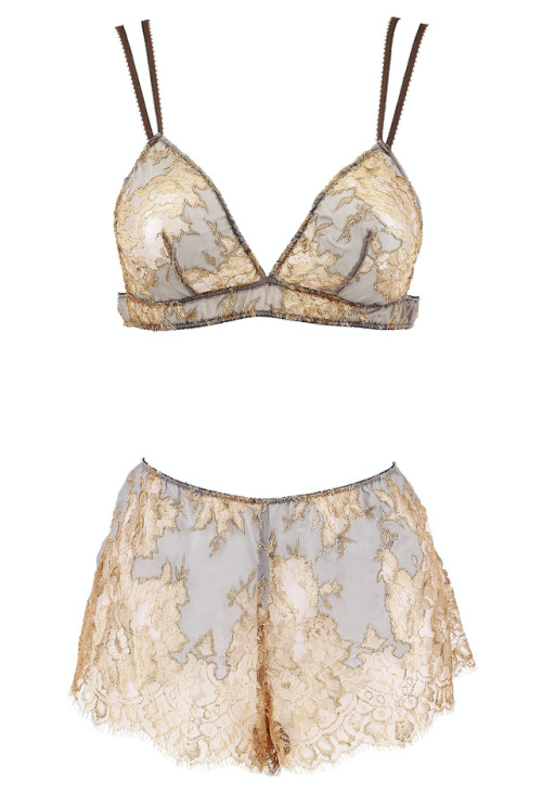 martysimone:Yes Master | Gold Clarita Metallic set - in silk crepe & metallic Solstiss lace