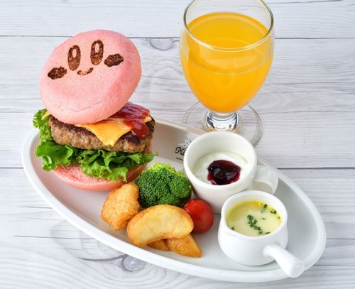 retrogamingblog2: Dishes from the Kirby Cafe in Tokyo, Japan