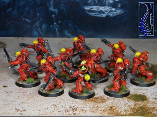  The Blood Angels Assault Intercessor squad. 