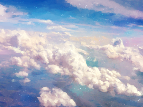 bevsi: painted some very cloudy clouds