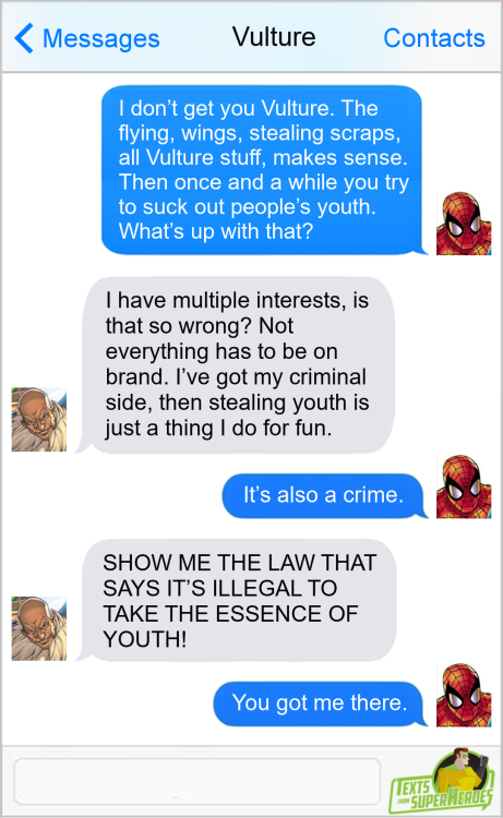 thesuperheroesnetwork: Texts From SuperheroesFacebook | Twitter | Patreon | Instagram
