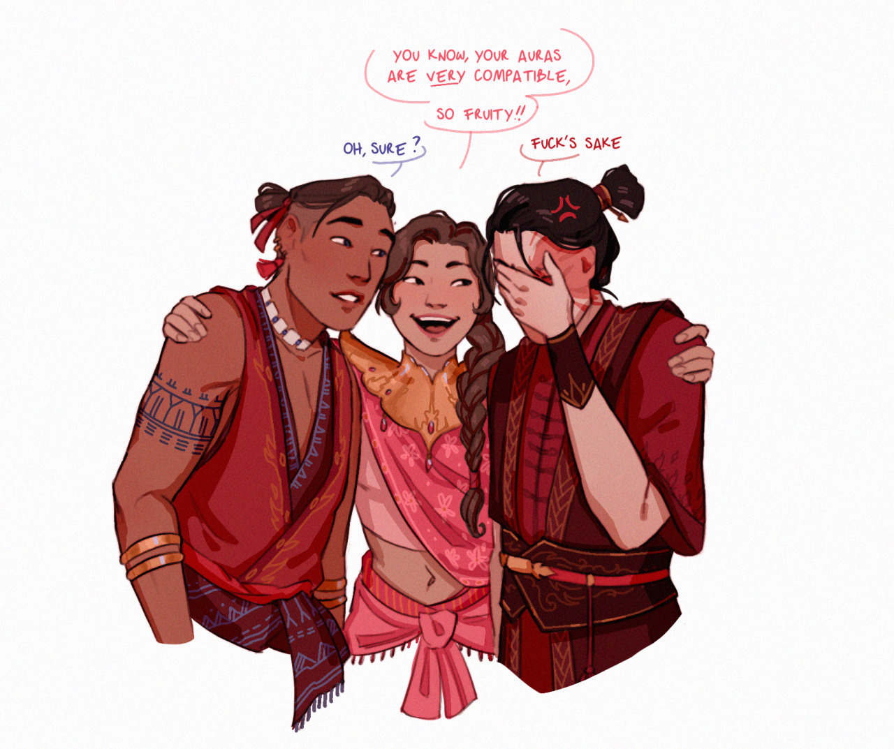 ash-and-starlight:Idiots in love in the Fire Nation + family bonding time, kind of