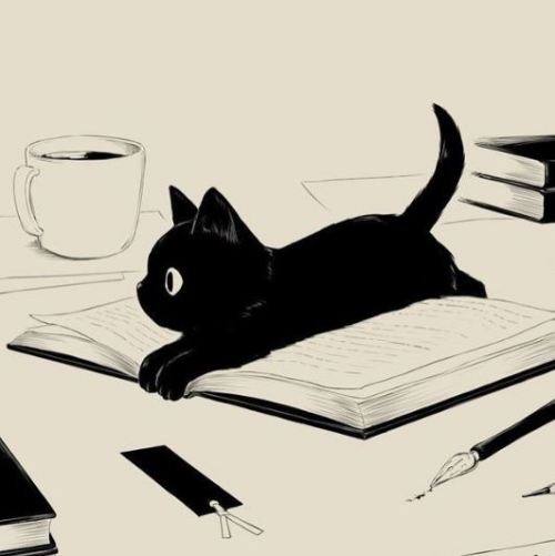 bibliolectors:Curioso y gatuno marcapáginas (ilustración de  Avogado6 Art)