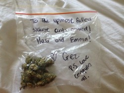 Lily-Lane:  A Little Present Left For My Man And I. Thanks Gez!