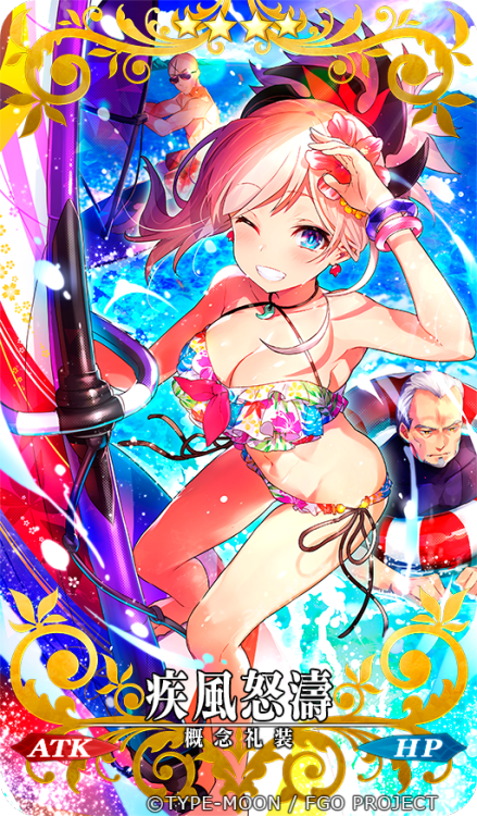 MikaPikaZo: &ldquo;FGO夏の水着イベント「サーヴァント･サマー･フェスティバル！」にて登場する概念礼装「疾風怒濤」のイラストを描かせて頂きました！水着の武蔵ちゃんと、柳生但