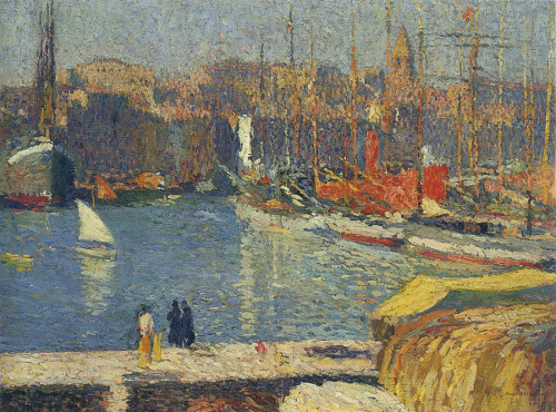 Port of Marseille, Henri MartinMedium: oil,canvas