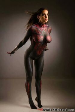 spiderman body paint