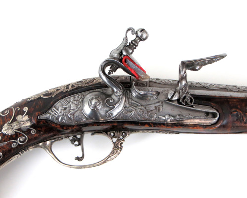 A pair of Swiss flintlock pistols produced by David Dick of Bern, late 17th century.from Gary Friedl