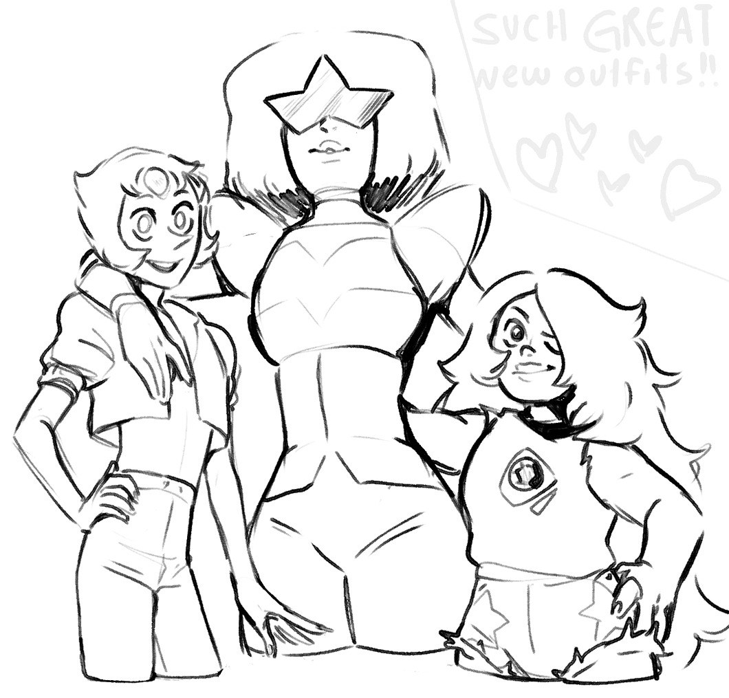 aei-sb: Also some silly Steven Universe sketches! Before and after the BIG “Change