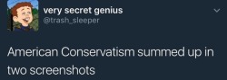 deo-basha:  thefingerfuckingfemalefury:   watsons-solarpunk: are we at a point yet where we can all agree that the conservative platform now is literally, explicitly, not even secretly or dog-whistle-y, “I want me and people like me to be safe, and