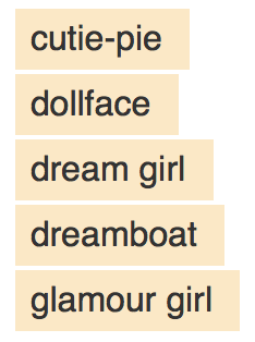 daisylicked:  list of synonyms for the word “doll”, in the context of “an attractive woman”  