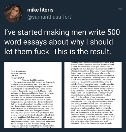 arandomthot: I just want to know if she took off points since it’s not double spaced