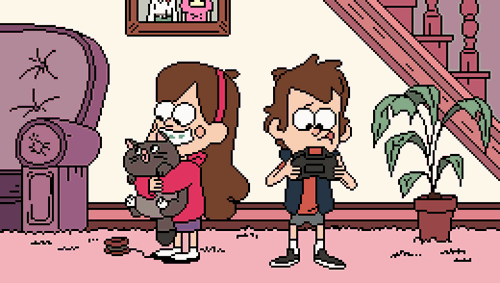 stephy-chan:Pixel gif of Gravity Falls