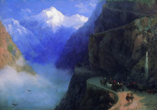 Roads of Mljet to Gudauri, 1868, Ivan Aivazovski