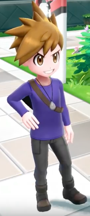 Okay but the absolute best my favorite part of the Pokemon Let’s Go is that they give Blue (Gary) hi