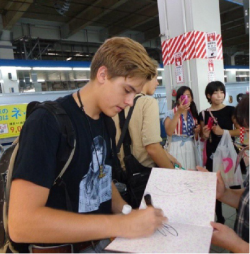 snapbackrejects:  Finally a new and unseen pic of Dylan in Japan! :) 