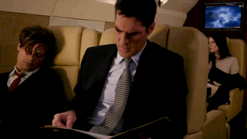 SPENCER REID SLEEPING ON THE JET
