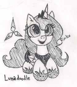 lunadoodle:  Ink doodle of cute little Luna. Guest submission from Rinku  &lt;3