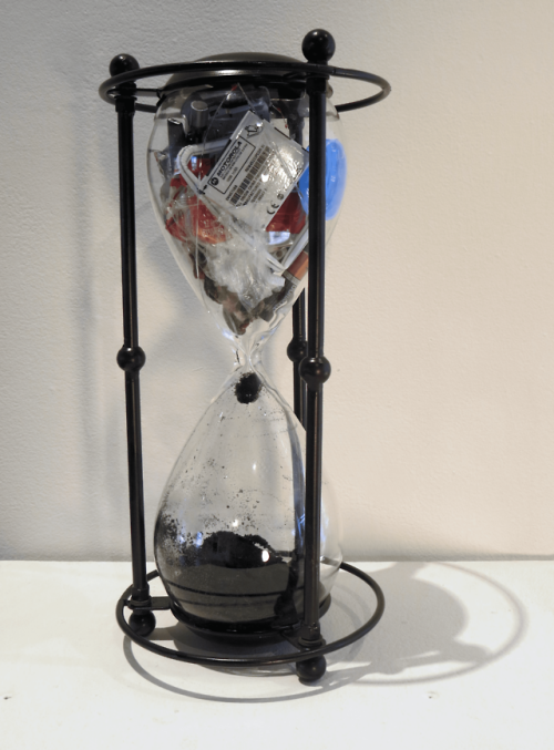 Andrew Maxedon, “One Million Years to Forever,” 2018I replaced the sand in this hourglass with house