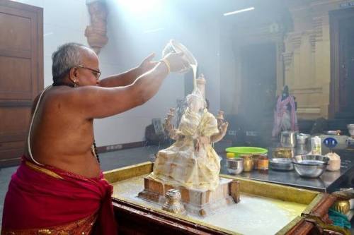 Lakshmi Devi abhisekha (sacred bath)