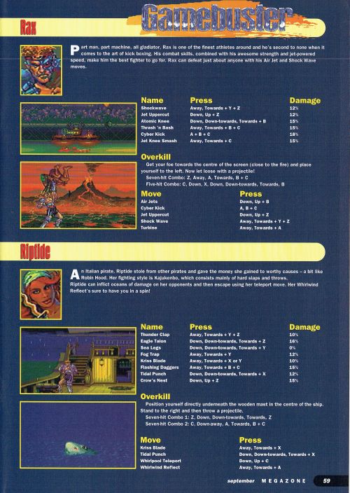 SEGA Megazone #55, Sep 95 - Help with ‘Eternal Champions’ on the Mega Drive.