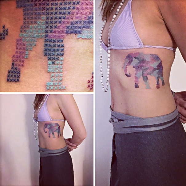 infected-girls:  icantbeyournancy:  boredpanda:    Cross-Stitch Tattoos By Turkish