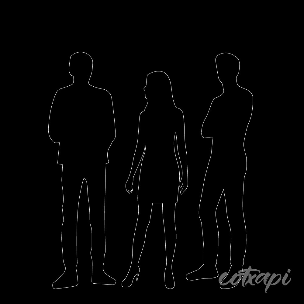 Black White Business Man Women's Outline in Vector Art Office Man Woman Illustration