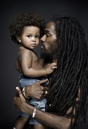 yeahsexyweaves:  Beautiful Locs for daddy and curls for baby awww Follow for more