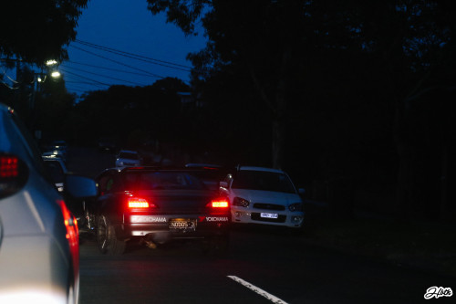 happinessbythekilowatts: Quick cruise with some mates after sundown tonight, Aidan’s crazy race-car 