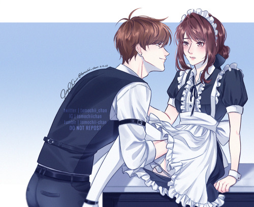 tomochii-chan: Late for Maid Day lol.Idk how to doodle… it ended up being a fully rendered pi