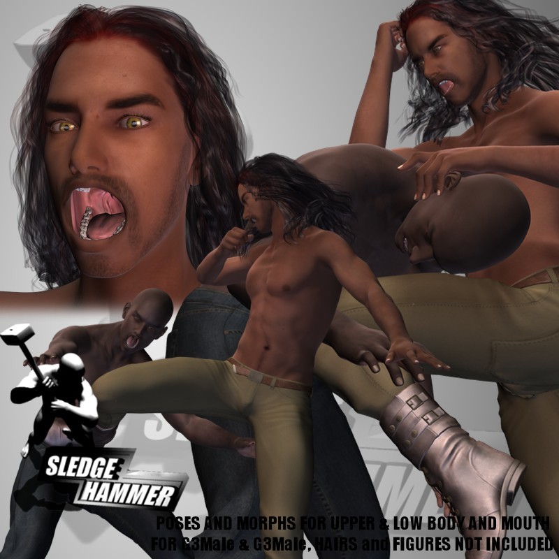 Now available are Sledgehammer’s mouth morph set! Extreme mouth morphs for G2Male