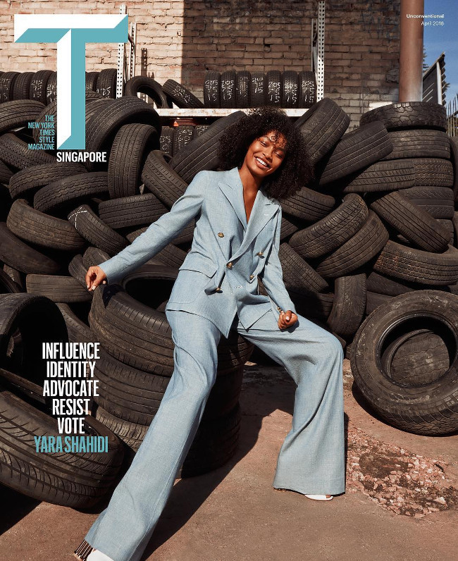shadesofblackness:  YARA SHAHIDI FOR T MAGAZINE SINGAPORE APRIL 2018 BY DENNIS LEUPOLD.