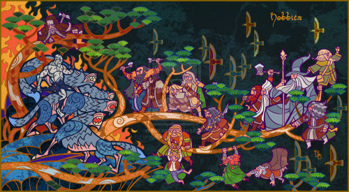 aide-factory: Breathtaking The Hobbit and The Lord of the Rings illustration by Jian Guo also known 