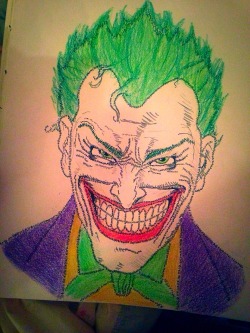 hyrulelolo:  I did this with pen &amp; Prisma.  80% of the line work is “HA HA HA” written over &amp; over.   Why so serious??