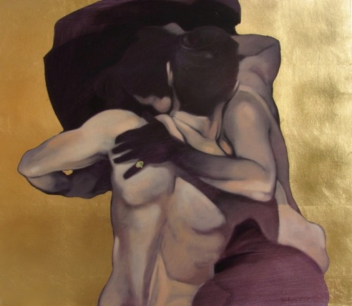 Godziszewski, The Kiss, mixed media on canvas, 2016