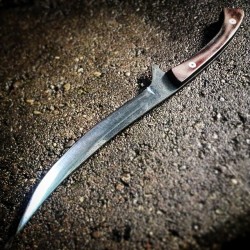 scanlenknives:  O1 Persian needle boning knife with red and black G10 .