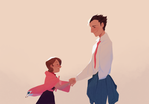 dullahandame: humbuns:new family, new beginnings  [ID: a digital drawing of Trucy and Phoenix W