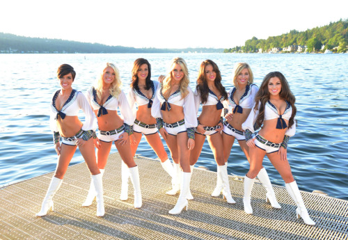 If I had these ladies cheering me on, I&rsquo;d be 4-4, too! GO HAWKS!