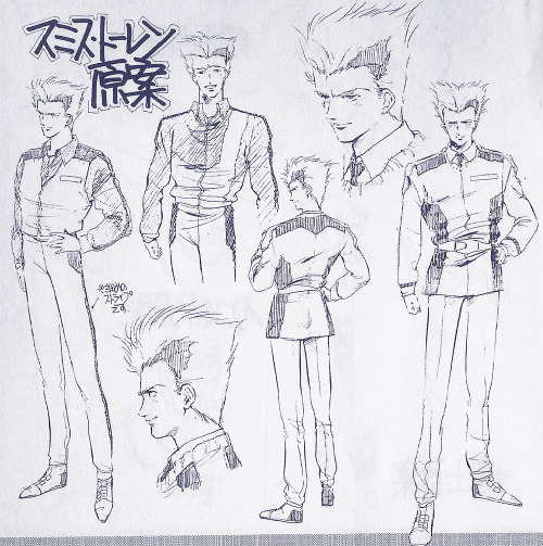 Character design references for Aim for the Top! Gunbuster.