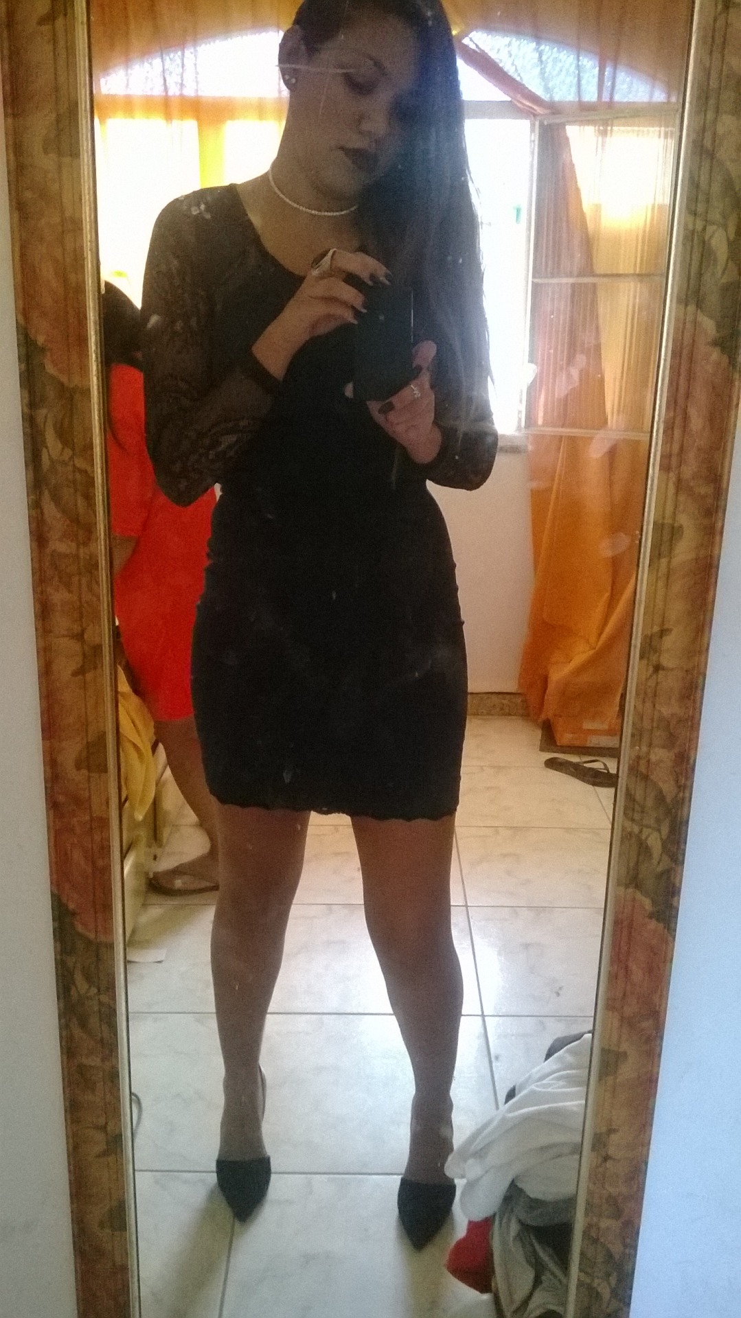 My look for my graduation. ps: My mirror is so dirty and my room is messy.