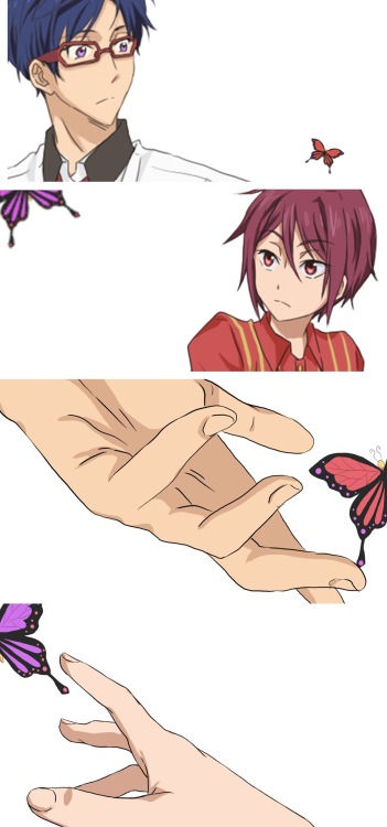 fallen-lucifiel:  I actually really love butterflies… this is also a reason why I love the RinRei/ReiRin ship. This is my first attempt to do a full-colored short comic for an anthology… yay! My back is killing me. (・∀・ )