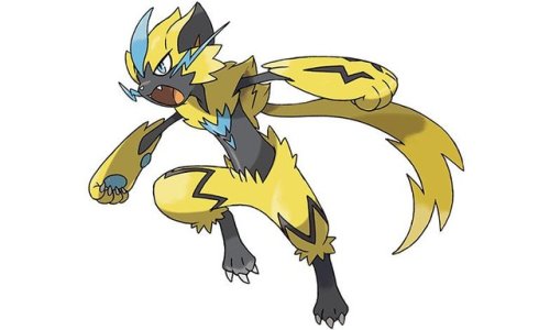 Official artwork for the new Mythical Pokémon, Zeraora