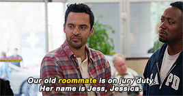 pambeeslys: Nick + referring to JessWe had a little “will they/won’t they.”