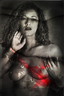onepixart: my new mixed media work  watercolor, pencil and photo. model: Amelia  