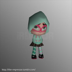 the-regressor:  Sugar Rush 64 Vanellope von Schweetz with her hood and goggles on, was to be an alternate skin for Vanellope. One wonders why she looks so sad… -The Regressor *Wreck-It Ralph original characters and designs are created and owned by